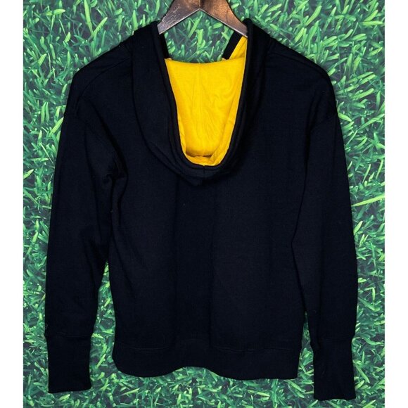 NWT Iowa Hawkeyes Women’s Small Black Gold V-Neck Hoodie Sweatshirt Fleece Lined - Picture 3 of 4
